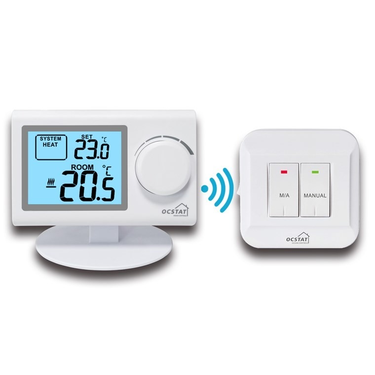 ABS Shell Non-programmable Heating and Cooling RF Room Thermostat For HVAC System / Gas Boilers Accuracy ±0.5°C