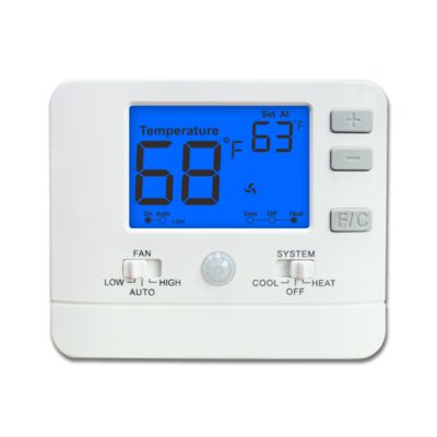 Blue Backlight Electronic Room Thermostat for Precise Temperature Control 50/60Hz Power Supply Terminal Designations O/B