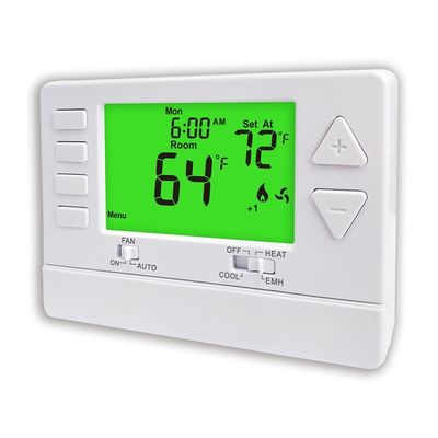 Riseem 24V Non-programmable Commercial Heat Pump Thermostats in White for Large Buildings