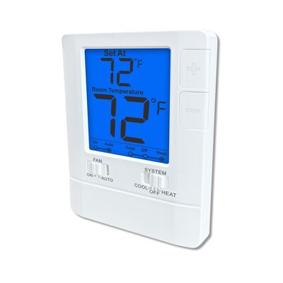 HEAT Mode Wired Room 1 Heat 1 Cool Thermostat For PTAC Units Providing 1H1C Heat Pump Operation Without Auxiliary Or Emergency Heat Options