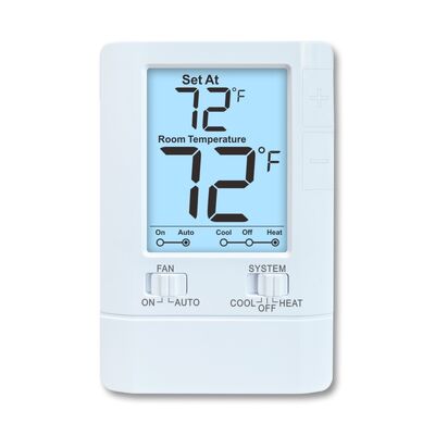 Conventional Application Type Wired Room Temperature Heating 2 Heat 2 Cool Thermostat Including 5 Minutes Compressor Delay Protection For Secure And Heating