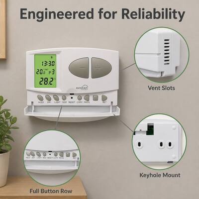 HEAT Mode Wireless Room Boier 7 day Thermostat Compatible Boilers Featuring Receiver 230VAC 50HZ Ensuring Accurate Wireless Heating Control
