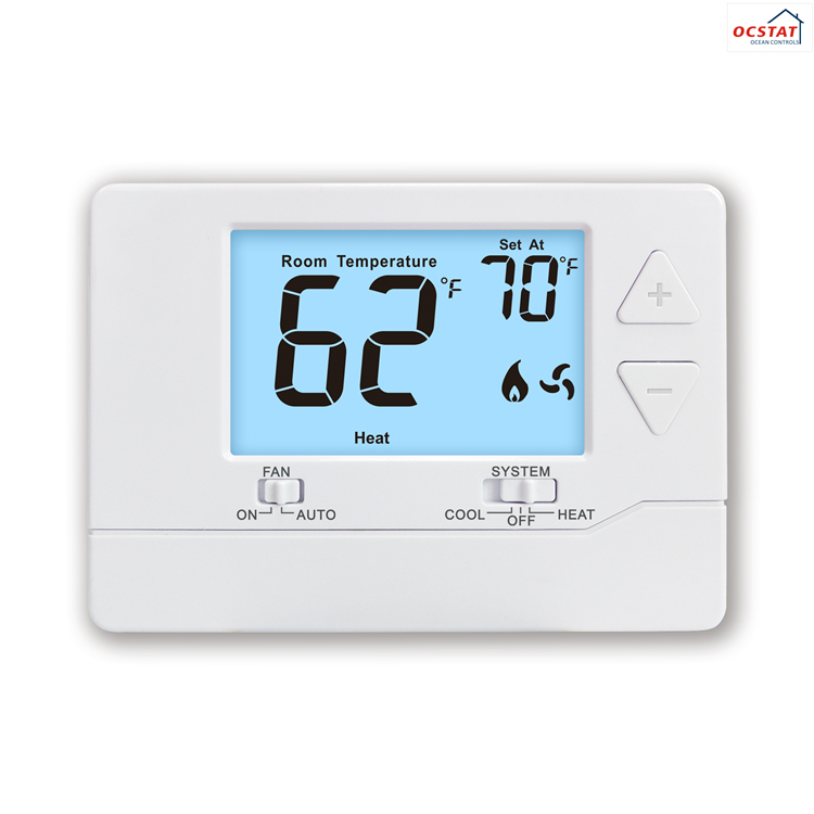 Convenient Electronic Room Thermostats for Heat Pump 1H/1C 2*AA Batteries or 18-30 VAC NEC Class II