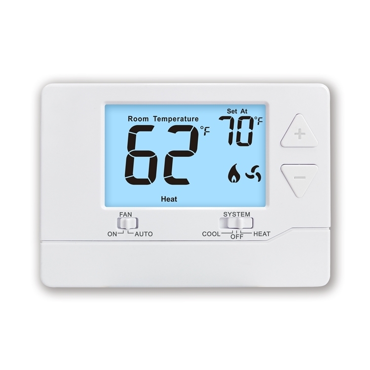 Riseem Non-Programmable Adjustable 1 Heat 1 Cool Thermostat For 1H/1C Heat Pump Without Auxiliary Or Emergency Heat