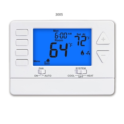 Riseem NTC Digital Single Stage Thermostat 24V LCD Digital Weekly Programmable 1 Heat 1 Cool Air Conditioner Thermostat