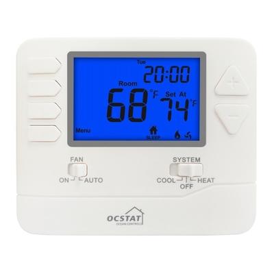 Riseem 1 熱 / 1 冷却 24V プログラム可能なAC ホーム サーモスタット