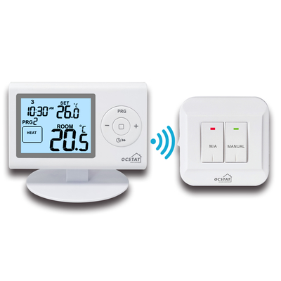 ホワイト カラー デジタル プログラム可能な RF 室温計 HVACシステム