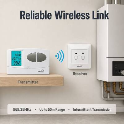 受信機 230VAC 50HZ 無線 RF プログラムbare サーモスタット RF ボイラー 7 日 サーモスタット プログラム可能な 無線 サーモスタット エネルギー 管理