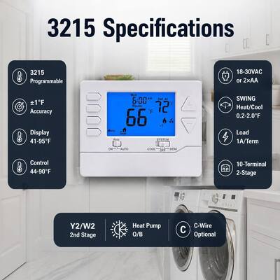 Riseem 2 Heat 2 Cool 24V プログラム可能な電子室温体調節器