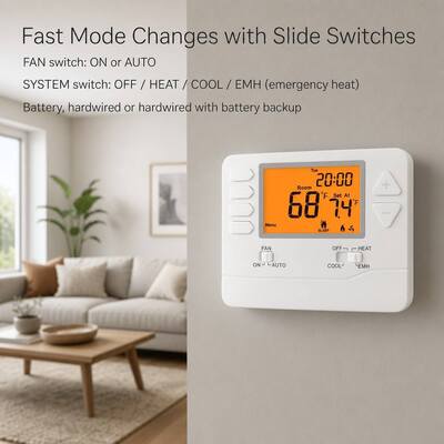 Suuwer 7日間プログラム可能サーモスタット デジタルディスプレイで、ご自宅を快適に保ち、エネルギーを節約