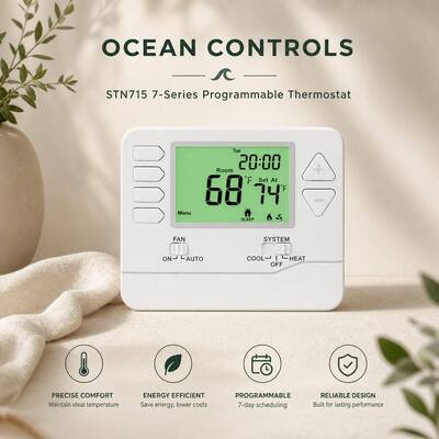 24Vまたは電池駆動 プログラミング 7 日 プログラム可能な Mutil ステージ 温度計 壁に設置された大きなLCDディスプレイ 壁または交差ボックスに設置された エネルギー効率を向上させる