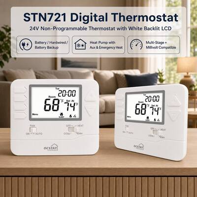 STN721 業務用ヒートポンプ 2暖房1冷房 LCDディスプレイ 有線HVACサーモスタット 家庭・ホテル用