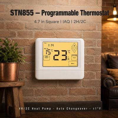 STN855 ヒートポンプ 7日間プログラム可能 7日間 2ヒート 2クール 壁掛けサーモスタット HVAC制御用