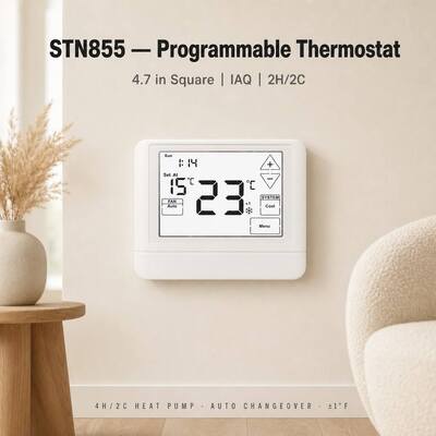 STN855 24V LCDタッチスクリーン 7 日熱ポンプ プログラム可能 2 熱 冷え 温度調節器 EM HEAT