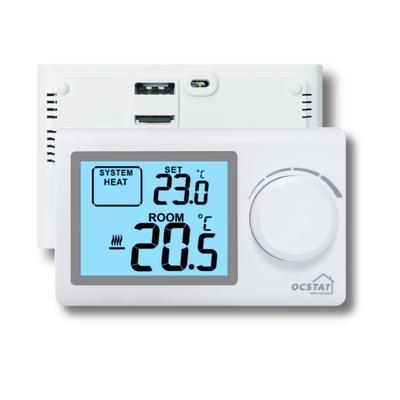 床暖房の白色のための電池式の大きいLCDの電子サーモスタット