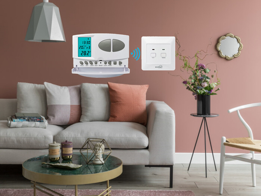 Riseem 室内 HVAC システム ホワイト カラー RF プログラム可能な室内 温度調節器 暖房システム