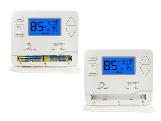 大型デジタルLCDディスプレイ搭載、非プログラマブル、マルチステージ、電気またはガスシステム対応のヒートポンプサーモスタット